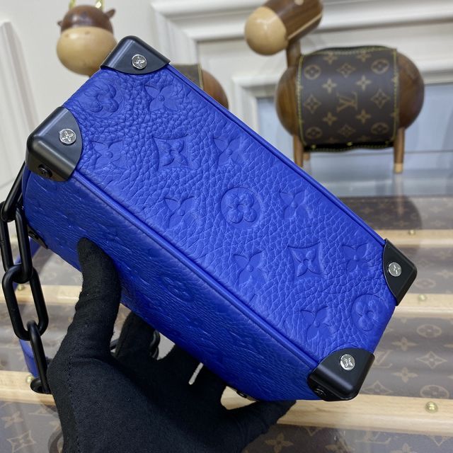 Louis vuitton original calfskin mini soft trunk M82558 blue