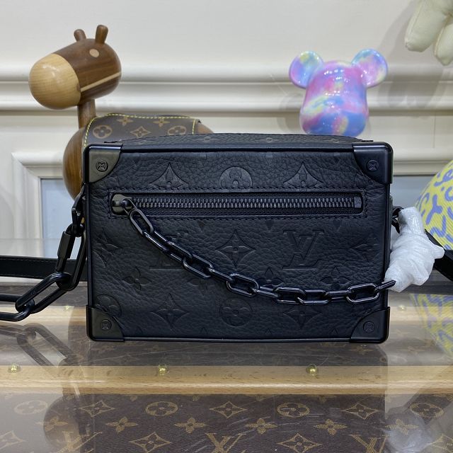 Louis vuitton original calfskin mini soft trunk M55702 black