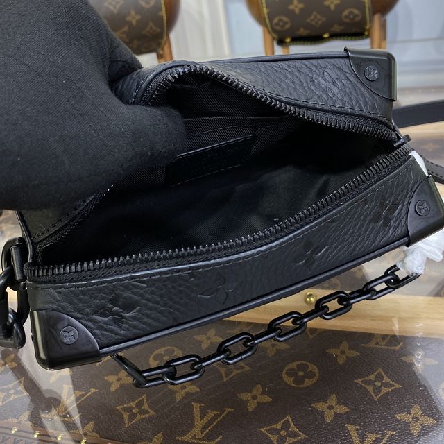 Louis vuitton original calfskin mini soft trunk M55702 black