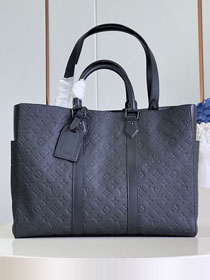 Louis vuitton original calfskin sac plat 24H handbag M21865 black