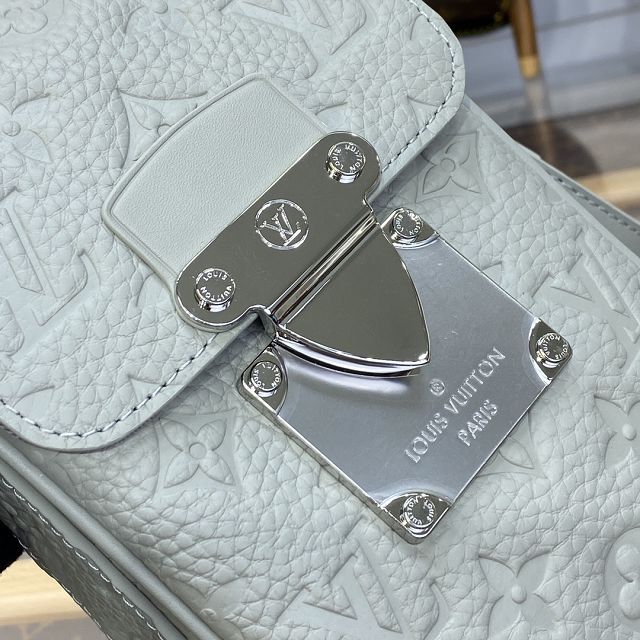 Louis vuitton original calfskin s-lock wearable wallet M82568 grey