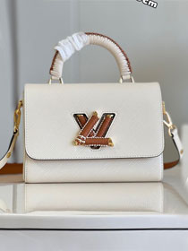 Louis vuitton original epi leather twist mm handbag M22229 white