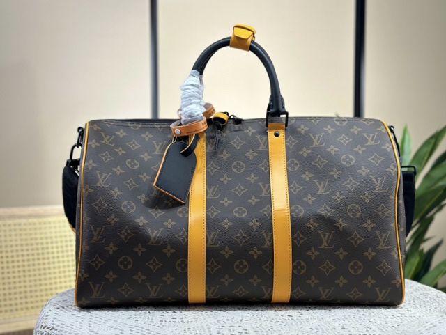 Louis vuitton original monogram canvas keepall 50 M46704 yellow