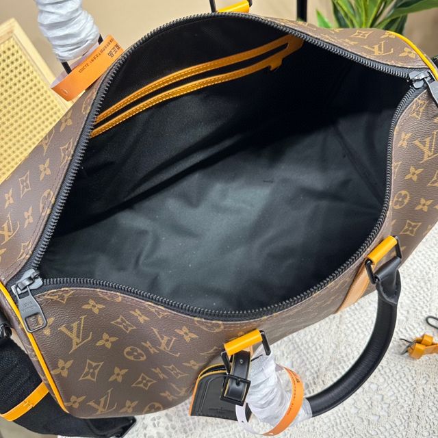 Louis vuitton original monogram canvas keepall 50 M46704 yellow