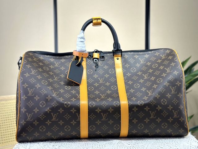 Louis vuitton original monogram canvas keepall 55 M46702 yellow