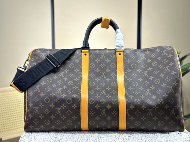 Louis vuitton original monogram canvas keepall 55 M46702 yellow