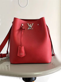 Louis vuitton original calfskin bucket bag M54677 red