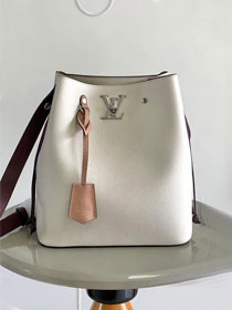 Louis vuitton original calfskin bucket bag M54677 white