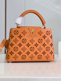 Louis vuitton original calfskin capucines BB handbag M21103 brown