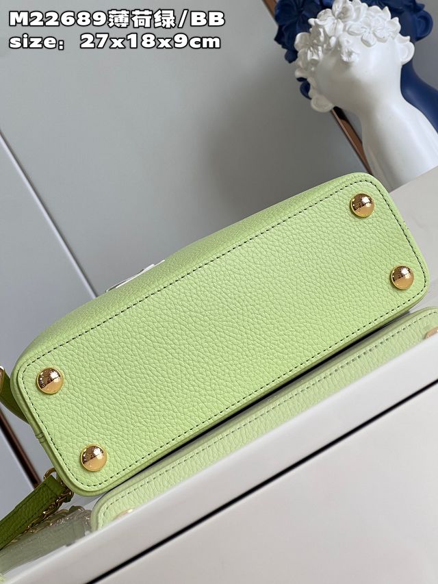 Louis vuitton original calfskin capucines BB handbag M22055 light green