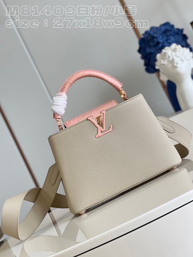 Louis vuitton original calfskin capucines BB handbag M58671 cream