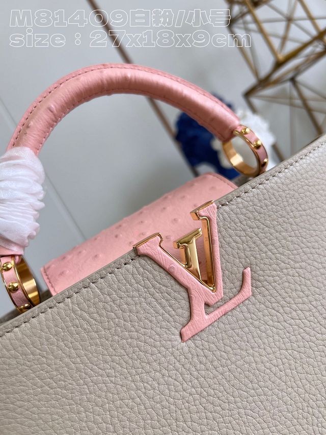 Louis vuitton original calfskin capucines BB handbag M58671 cream