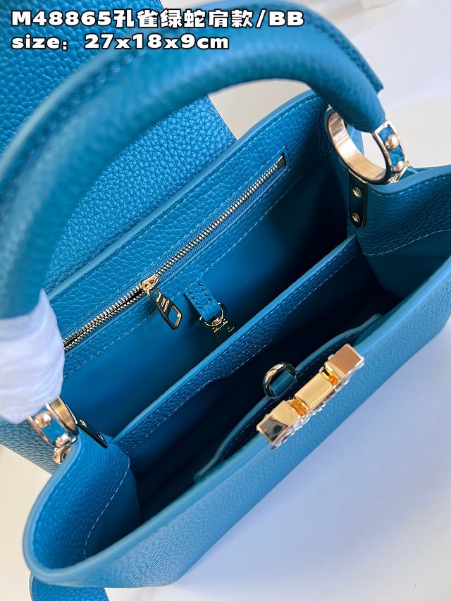 Louis vuitton original calfskin capucines BB handbag M92668 blue