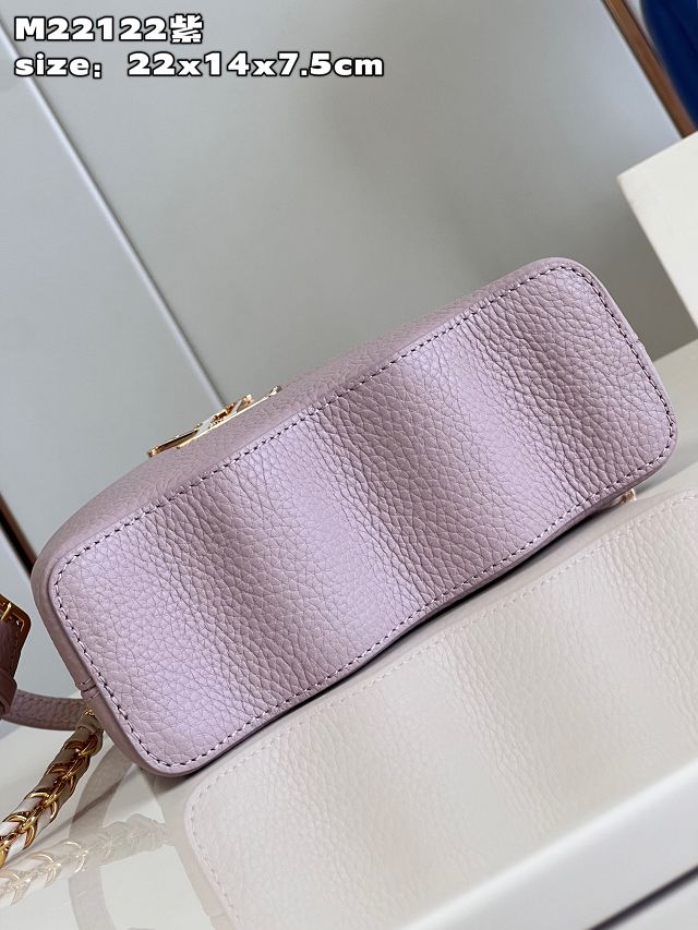 Louis vuitton original calfskin capucines mini handbag M22122 light purple