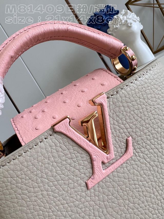 Louis vuitton original calfskin capucines mini handbag M48865 cream