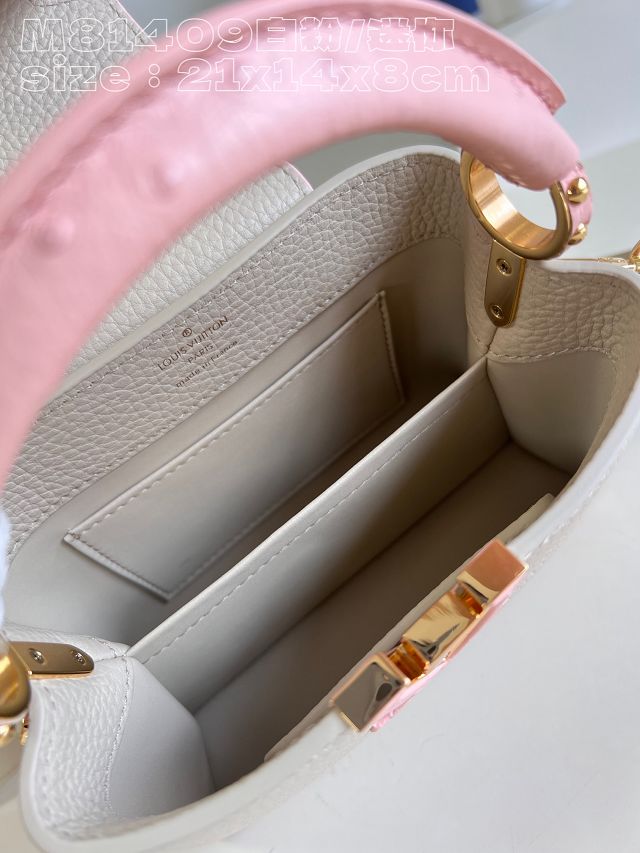 Louis vuitton original calfskin capucines mini handbag M48865 cream