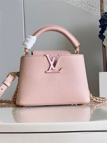 Louis vuitton original calfskin capucines mini handbag M48865 light pink