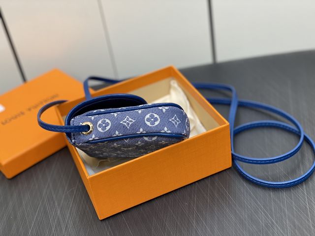 Louis vuitton original denim lipstick case M60018 blue