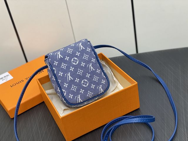 Louis vuitton original denim lipstick case M60018 blue