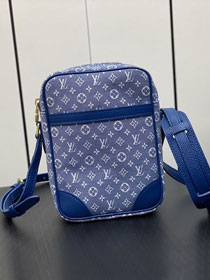 Louis vuitton original denim messenger bag M45266 blue