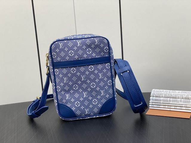 Louis vuitton original denim messenger bag M45266 blue