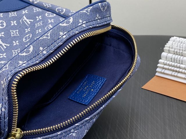 Louis vuitton original denim messenger bag M45266 blue