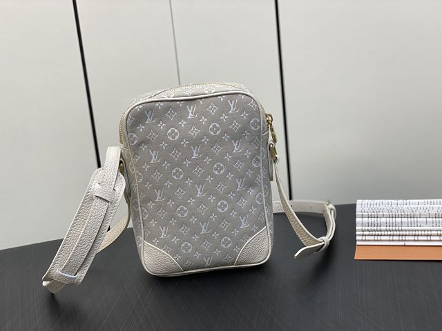 Louis vuitton original denim messenger bag M45266 white