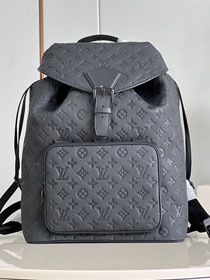 Louis vuitton original monogram calfskin montsouris backpack M23127 black