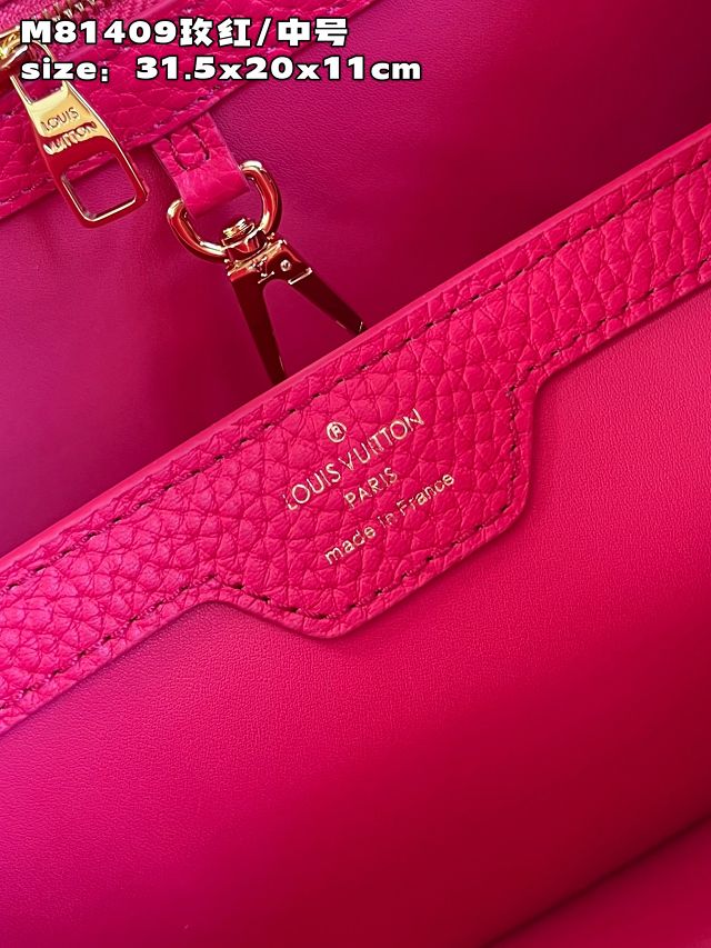 Louis vuitton original calfskin capucines mm handbag M20704 rose red