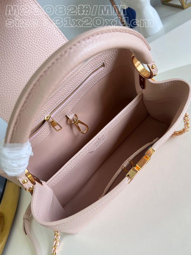 Louis vuitton original calfskin capucines mm handbag M59516 light pink