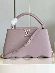 Louis vuitton original calfskin capucines mm handbag M59516 light purple