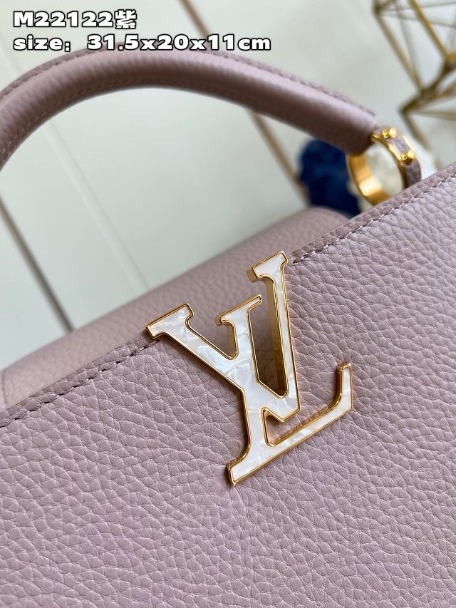 Louis vuitton original calfskin capucines mm handbag M59516 light purple