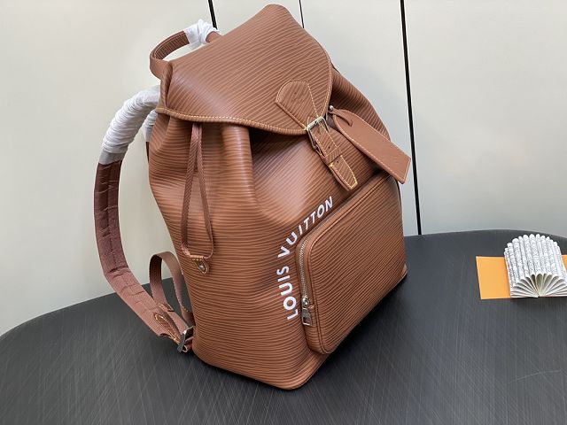 Louis vuitton original epi leather montsouris backpack M23099 brown