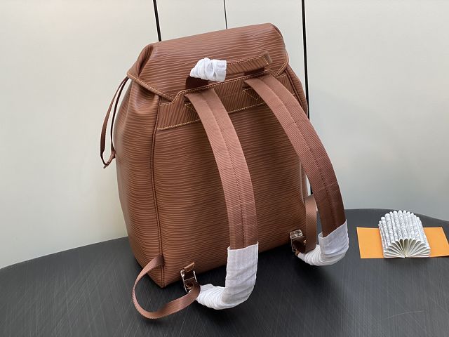 Louis vuitton original epi leather montsouris backpack M23099 brown