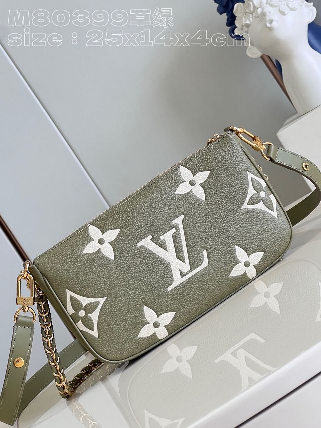 Louis vuitton original calfskin multi pochette M80399 khaki