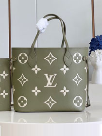 Louis vuitton original calfskin neverfull mm M46649 khaki