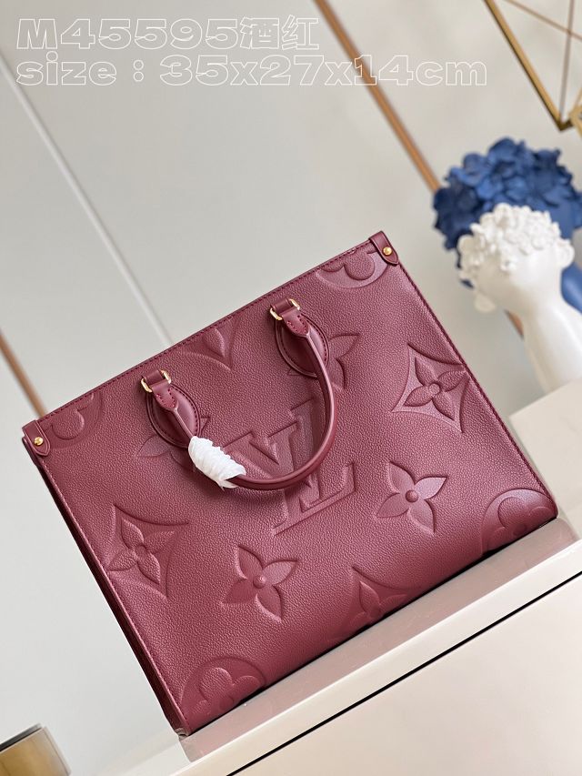 Louis vuitton original calfskin onthego mm M46601 wine 