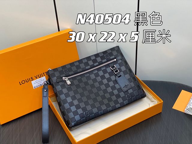 Louis vuitton original calfskin pochette N40504 black