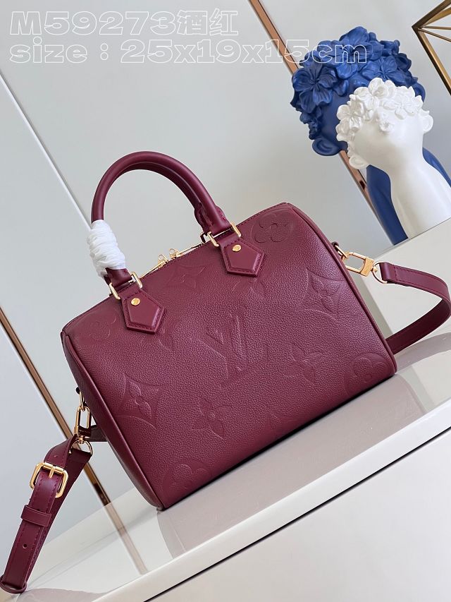 Louis vuitton original calfskin speedy 25 M46646 wine