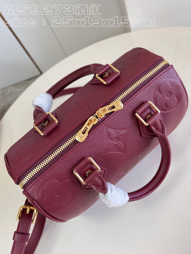 Louis vuitton original calfskin speedy 25 M46646 wine