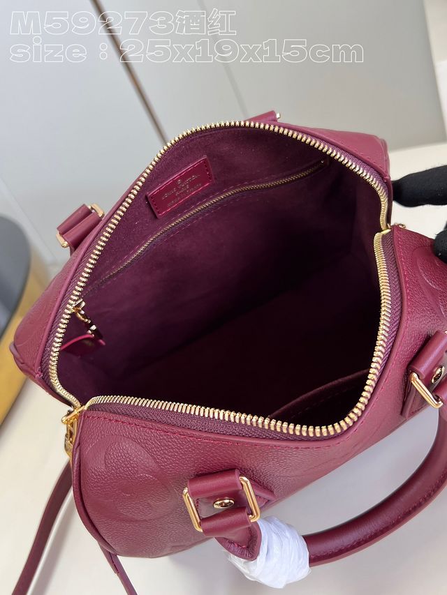 Louis vuitton original calfskin speedy 25 M46646 wine