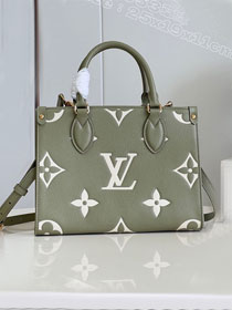 Louis vuitton original embossed calfskin onthego pm M46647 khaki