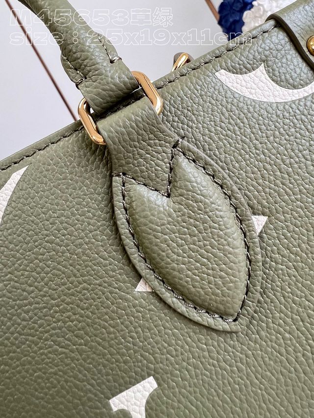 Louis vuitton original embossed calfskin onthego pm M46647 khaki