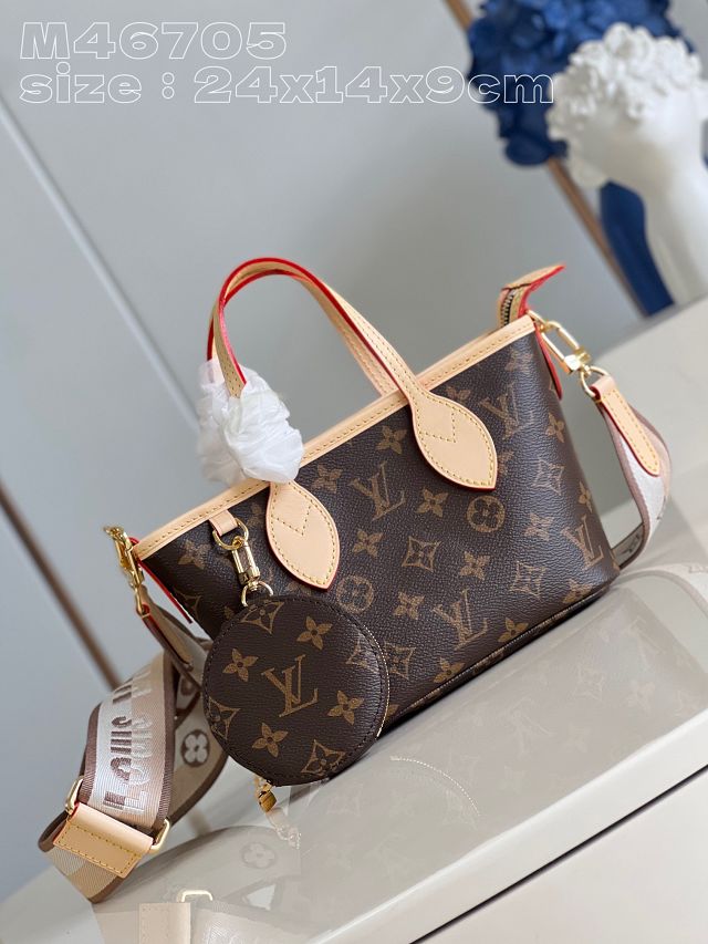 Louis vuitton original monogram canvas neverfull BB M46705 beige