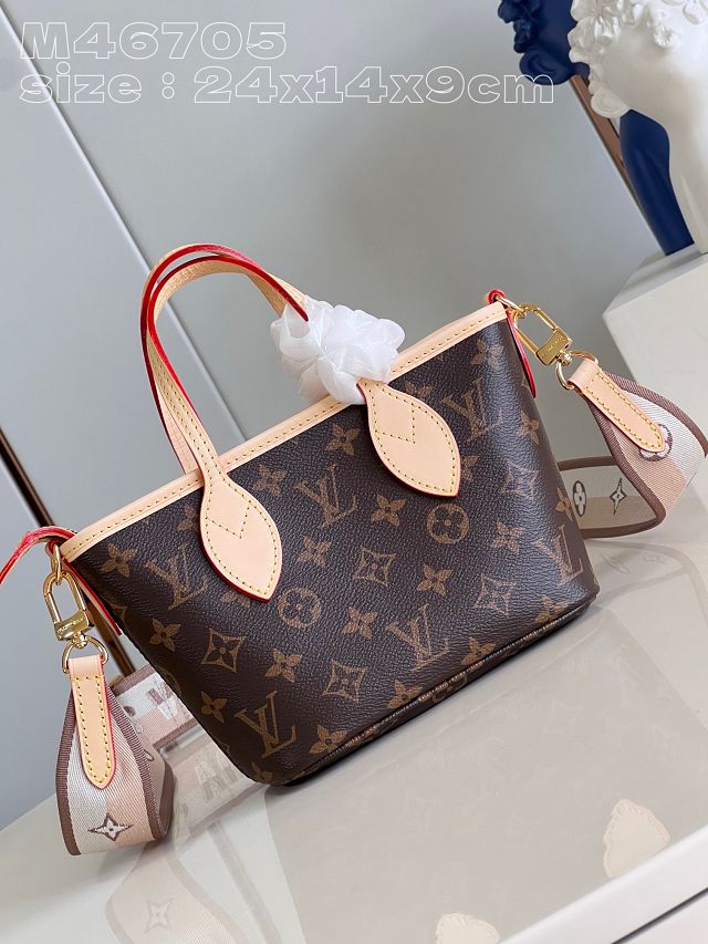 Louis vuitton original monogram canvas neverfull BB M46705 beige