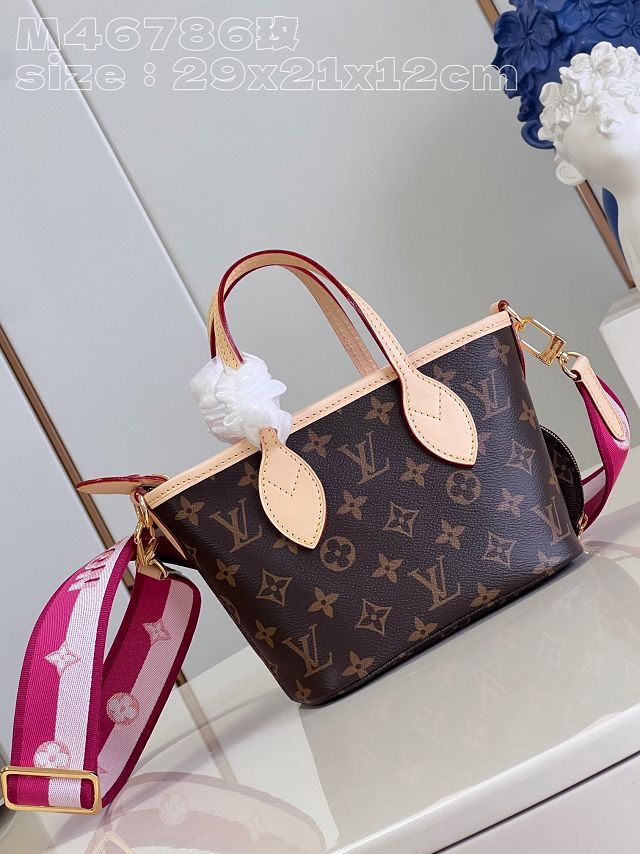 Louis vuitton original monogram canvas neverfull BB M46786 pink