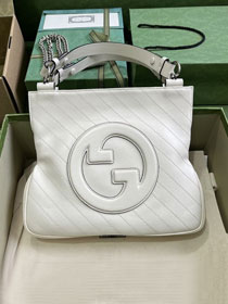 2023 GG original calfskin blondie small tote bag 751518 white