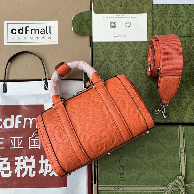 2023 GG original calfskin mini duffle bag 725292 orange