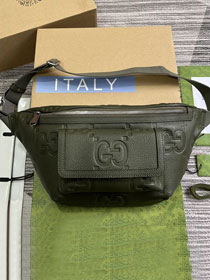 GG original calfskin belt bag 645093 dark green