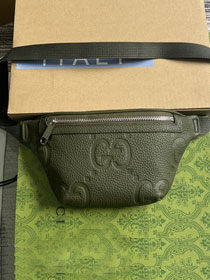 GG original calfskin small belt bag 658582 dark green